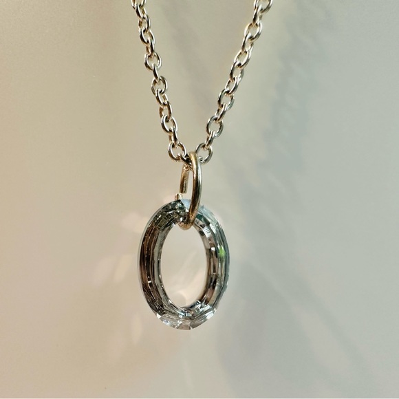 Clear Crystal Cosmic Oval Necklace - Picture 3 of 3